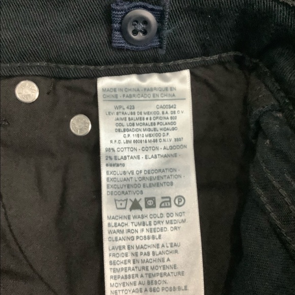 Youth Levi’s 16 Regular XL 28 x 28 Denim Relaxed Straight Jeans Black - Picture 9 of 11